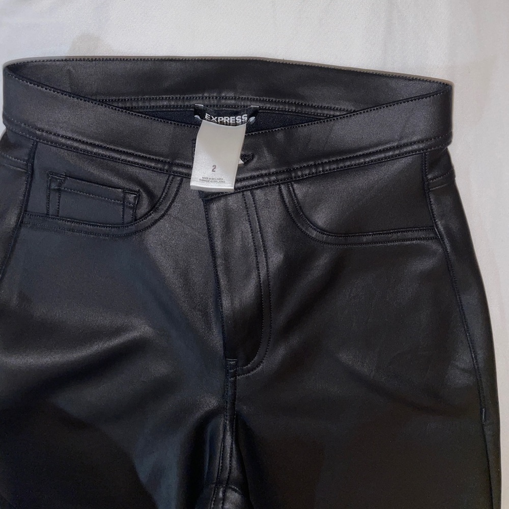 Express black fake leather pants size 2 skinny pants